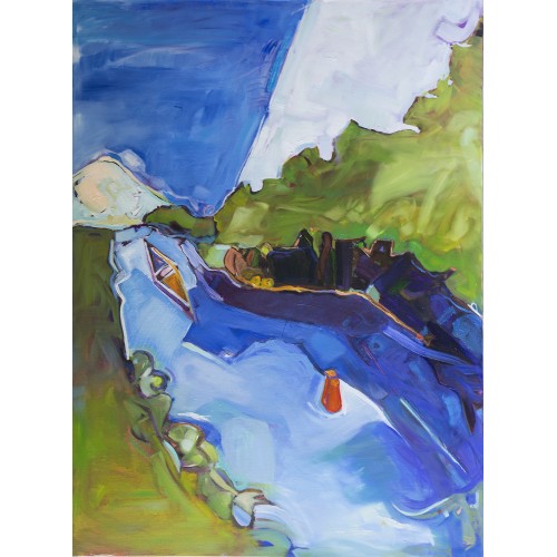 Canoeing on the Cooks River Walk - oil on canvas  90cm x 123cm, $1500