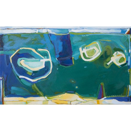 Three Islands, River Walk #3 - oil on canvas, small painting 50cm x 30cm, $500
